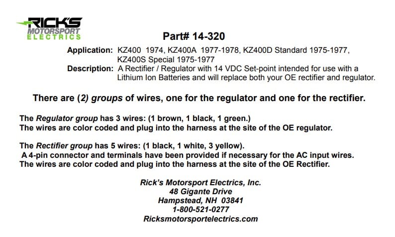 店舗用品 rick Rectifier Regulator Lithium Compatible 14_320 from Rick's